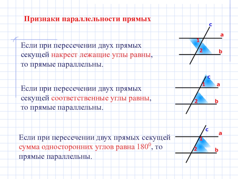 Параллельные прямые их признаки и свойства 7 класс презентация