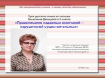 Презентация к уроку русского языка Правописание окончаний - нарушителей в существительных