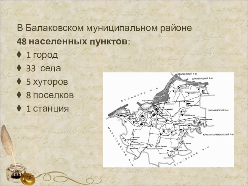 Карта балаковского района саратовской области с населенными пунктами