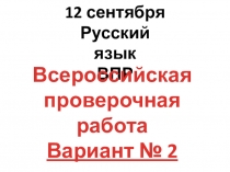 Презентация по русскому языку Подготовка к ВПР 2 класс
