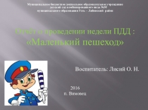 Презентация Фотоотчёт о проведении недели ПДД Маленький пешеход