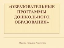 Образовательне программы дошкольного образования