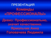 Презентация команды к олимпиаде профессионального мастерства