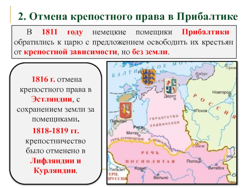 Отмена крепостного права контурная карта