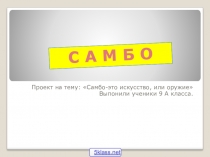 Презентация по физкультуре на тему Самбо