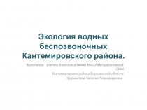 Презентация проектной деятельности по теме Экология водных беспозвоночных Кантемировского района