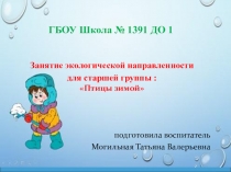 Презентация по экологии на темуЗимующие птицы(старшая группа).