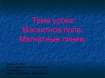 Презентация урока Магнитное поле-8 класс