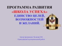 Презентация для работы завуча Программа развития школы