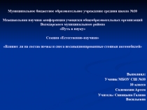 Влияют ли на состав почвы и снега несанкционированные стоянки автомобилей