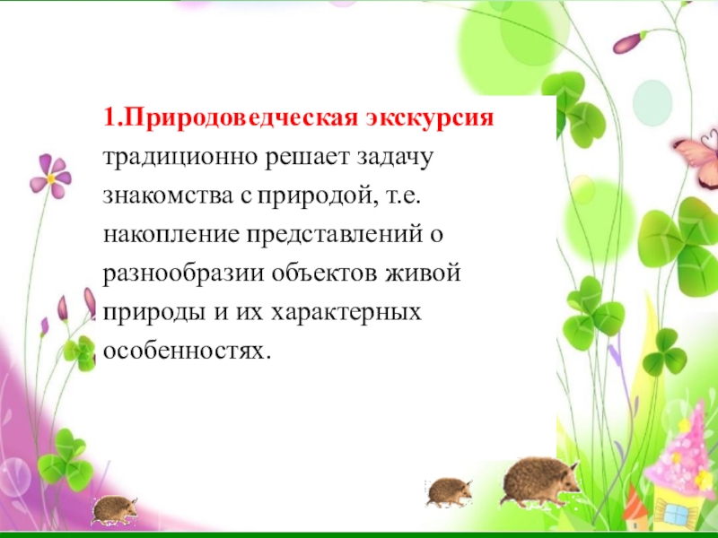 План конспект природоведческой экскурсии