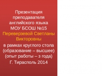 Презентация по английскому языку