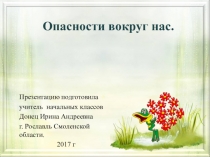 Презентация по внеурочной деятельности  Опасности вокруг нас