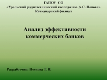 Анализ эффективности коммерческих банков