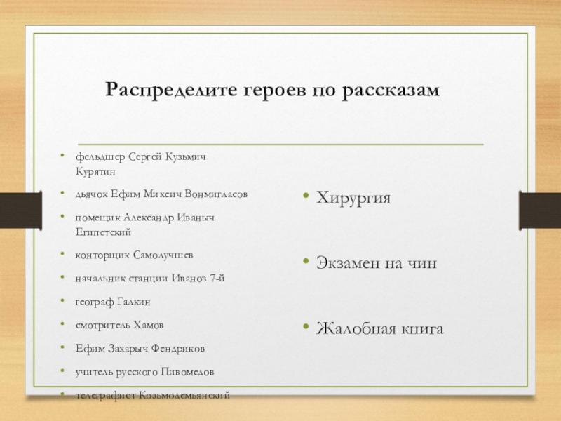 Человеческие качества дьячка вонмигласова из рассказа хирургия