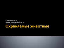 Презентация для дошкольников Охраняемые животные Нижегородской области