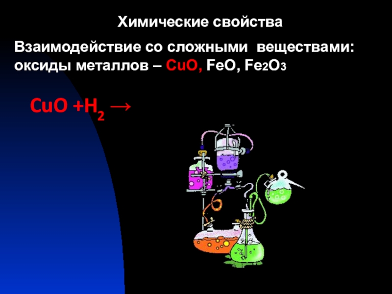 Водород со2. Восстановительные свойства водорода со сложными веществами. Типы химических реакций 8 класс примеры. Свойства оксидов.