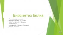 Презентация по теме Биосинтез белка (10 класс)