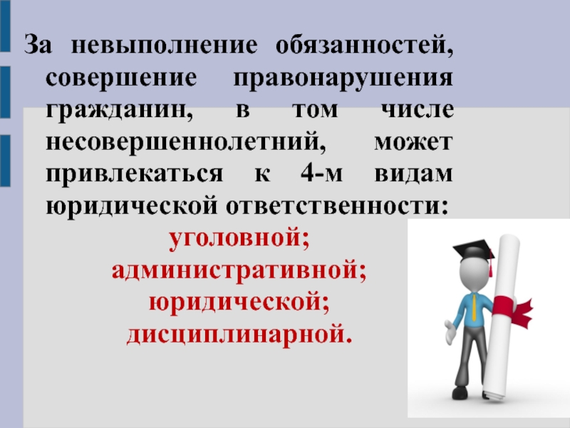 Дисциплинарная ответственность несовершеннолетних презентация