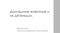 Домашние животные и их детёныши для младшей группы