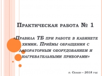 Презентация по химии на тему Практическсая работа №1