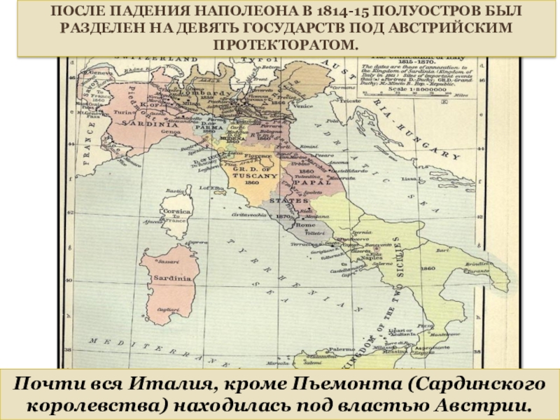 Объединение италии презентация