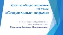Презентция на тему Социальные нормы