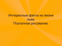 Интересные факты из жизни льва. Поэтапное рисование.