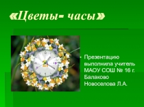 Презентация по окружающему миру на тему Цветы-часы