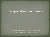 Геометрия 8-9 класс. Измерения на местности.Астролябия