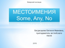 Местоимения some, any, no