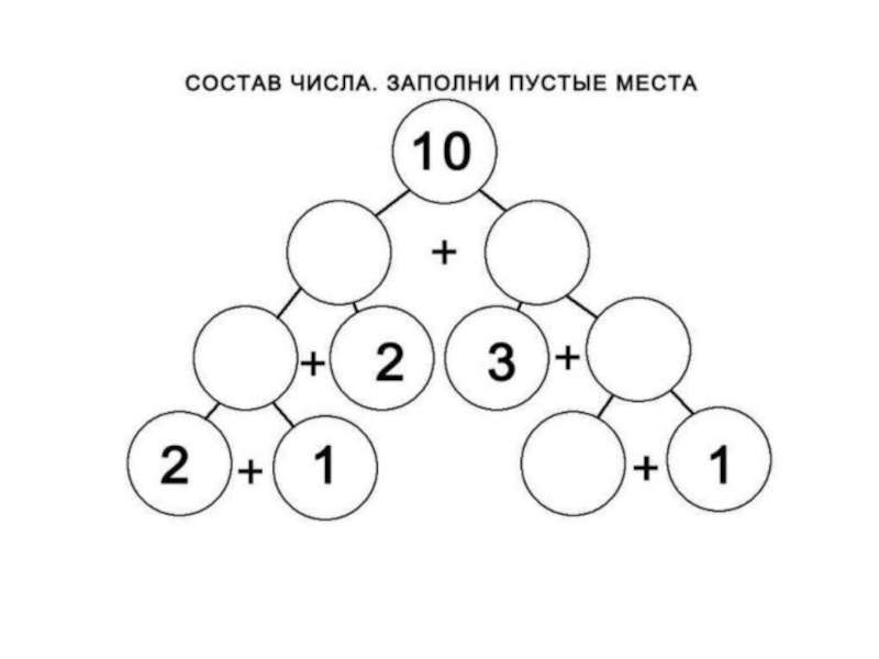 Состав числа до 10 для дошкольников в картинках распечатать