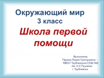 Презентация по окружающему миру Школа первой помощи (3 класс)