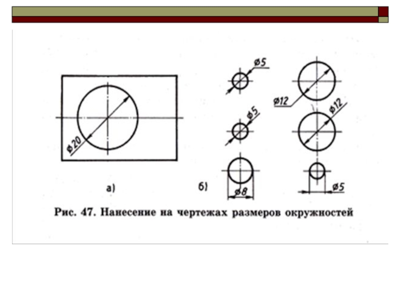 Расположение размеров на чертеже