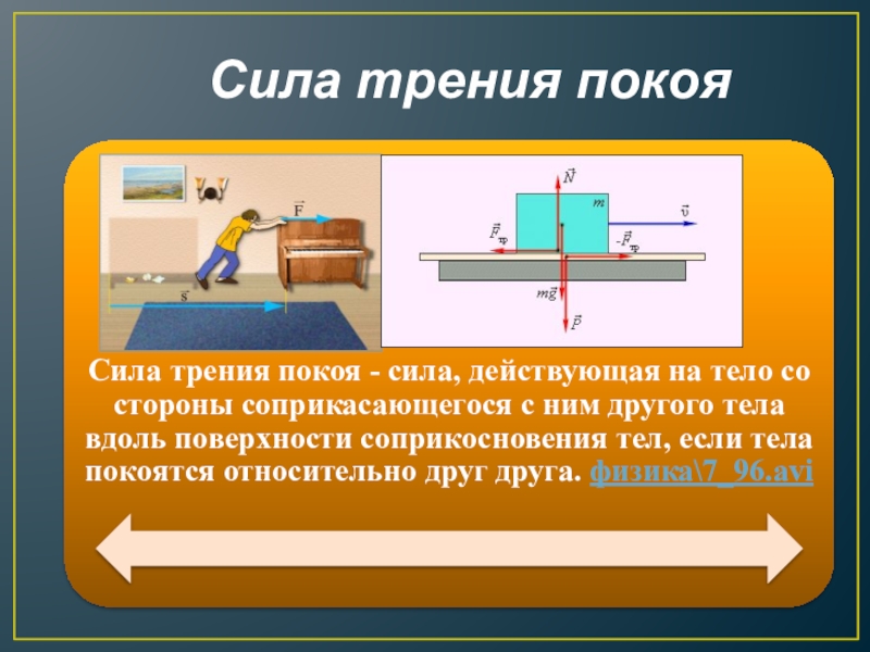 Сила трения действует на поверхности тел. Сила трения покоя. Явление силы трения. Сила трения покоя формула. Сила трения обозначение.