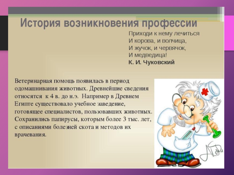 Профессия ветеринар презентация