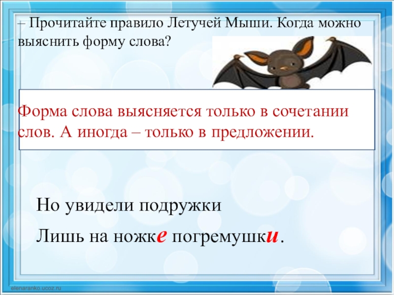 Какое окончание в слове мышь. Правило летучей мыши. Правило летучей мыши русский язык. Задание летучие мыши. Мышь начальная форма.