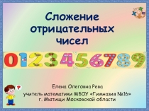 Презентация по математике Сложение отрицательных чисел (6 класс)