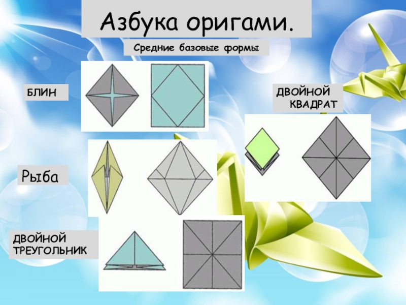 Базовые формы оригами для дошкольников схемы