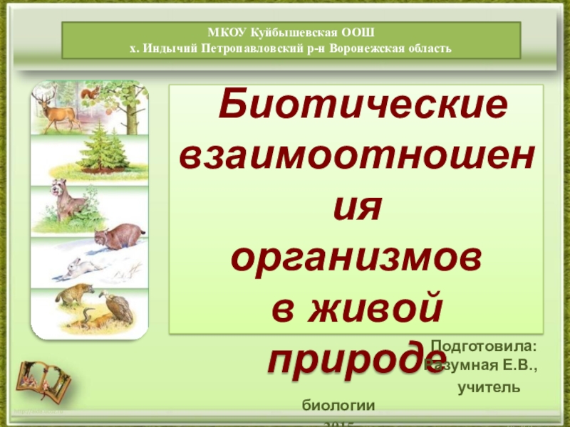 Презентация по биологии 9 класс биотические связи в природе пономарева