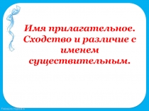 Презентация по русскому языку Имя существительное и имя прилагательное. Сравнение двух частей речи.