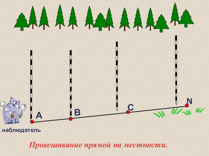 Отрезок на местности. Провешивание прямой на местности. Провешивание прямой на местности доклад. Дорога провешивание прямой. Мини проект провешивание дорог на местности.