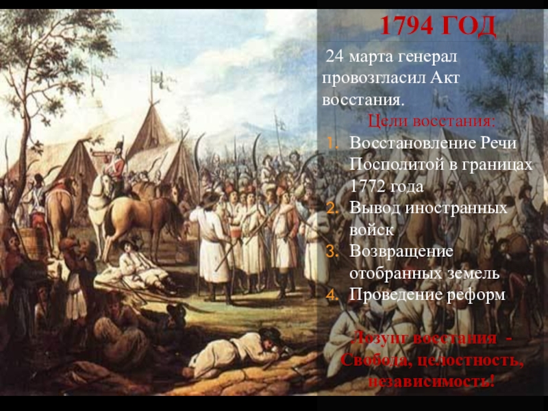 Восстание 1794 года на белорусских землях презентация