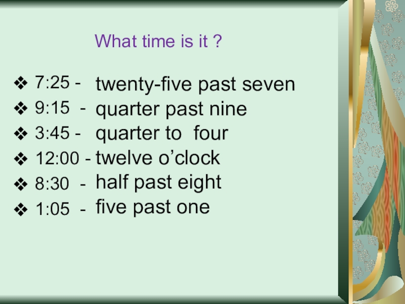 Its five to five. Five past Nine. Quarter Nine перевод. Twenty past 5. It's twenty Five past Nine.