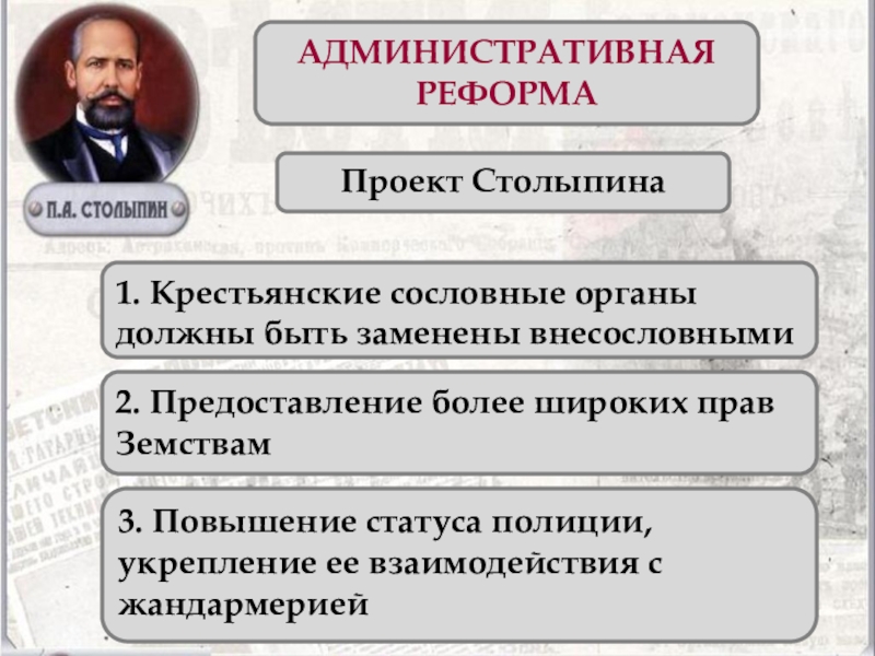 Какой реформе столыпинский план уделял наибольшее внимание