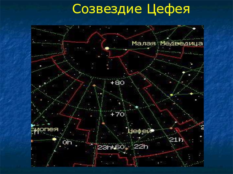 Координаты созвездий. Созвездие Цефей самая яркая звезда. Созвездие Цефея самая яркая звезда. Созвездие Северного полушария Цефей. Цефей Созвездие схема с названиями звезд.