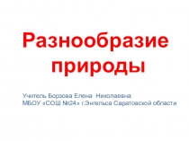 Разнообразие природы по предмету Окружающий мир