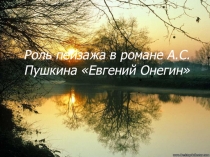 Презентация по литературе Роль пейзажа в романе Евгений Онегин