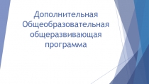 Презентация положение о дополнительной общеобразовательной программе