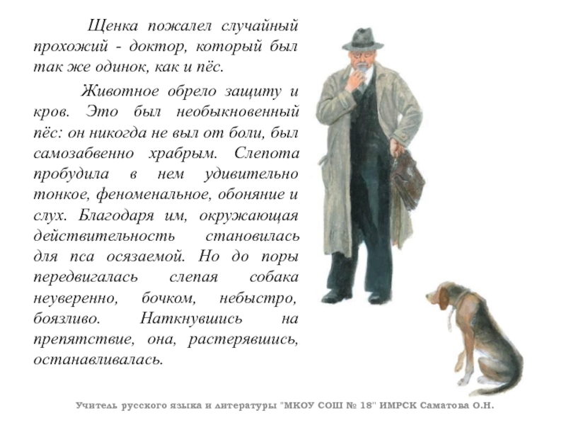 Щенка пожалел случайный прохожий - доктор, который был так же одинок, как и пёс.